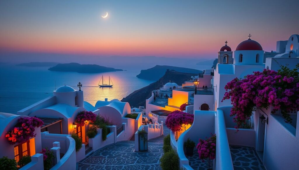 kehidupan malam Santorini