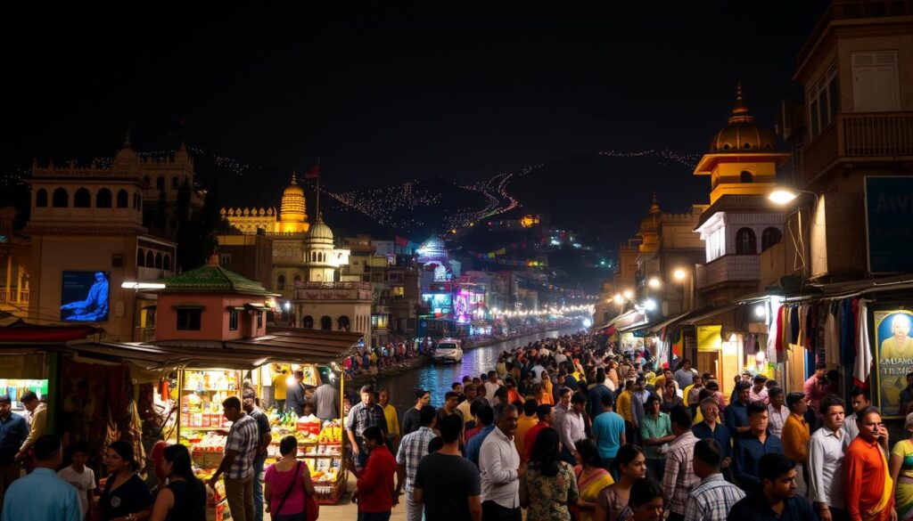 aktivitas malam di Rishikesh