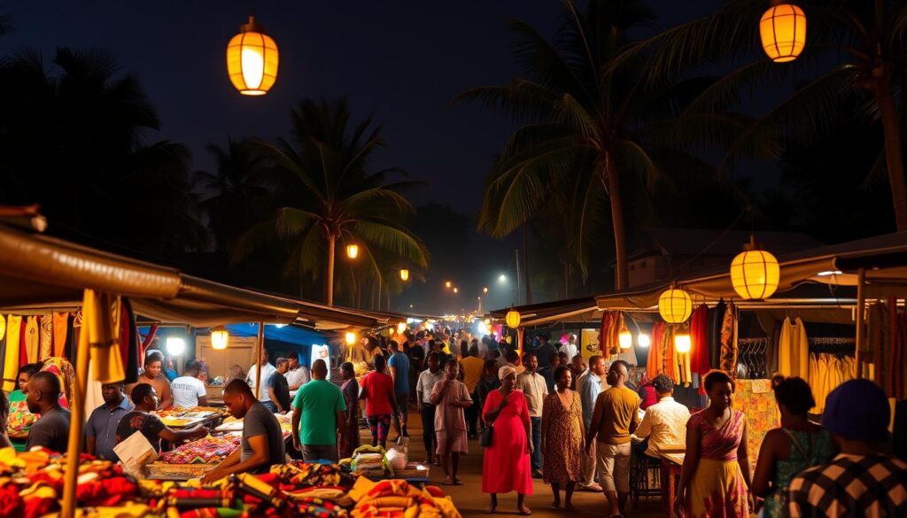 aktivitas malam di Mozambik
